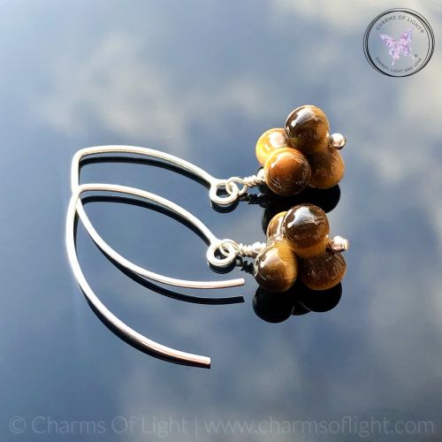 Golden Tiger Eye Bubble Drop Earrings